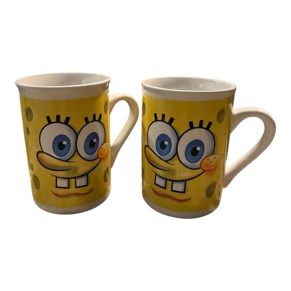 VTG Spongebob square pants Collectible Coffee Tea mug Set of 2